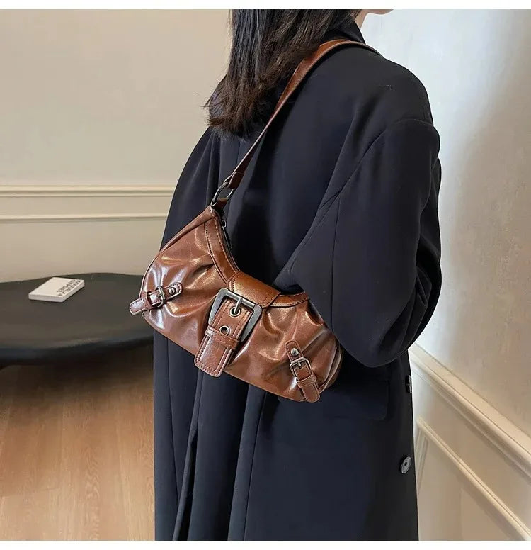 Y2K – sac à bandoulière Hobo plissé rétro pour femmes, pochette sous les bras de Style Maillard, pour voyage, travail, Shopping, offre spéciale