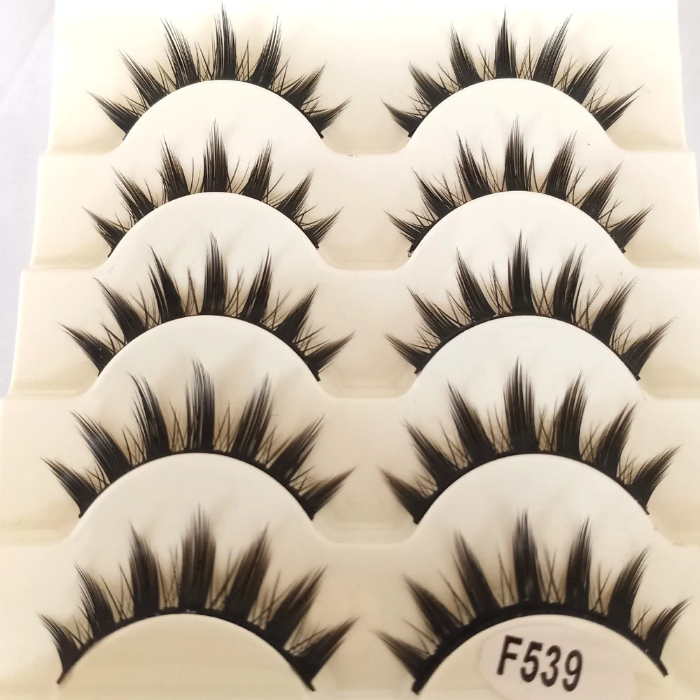 Nouveau cils oeil de chat cils de vison 3D Curl ailé naturel réaliste extrémité en désordre oeil allongé épais faux cils doux faux cils