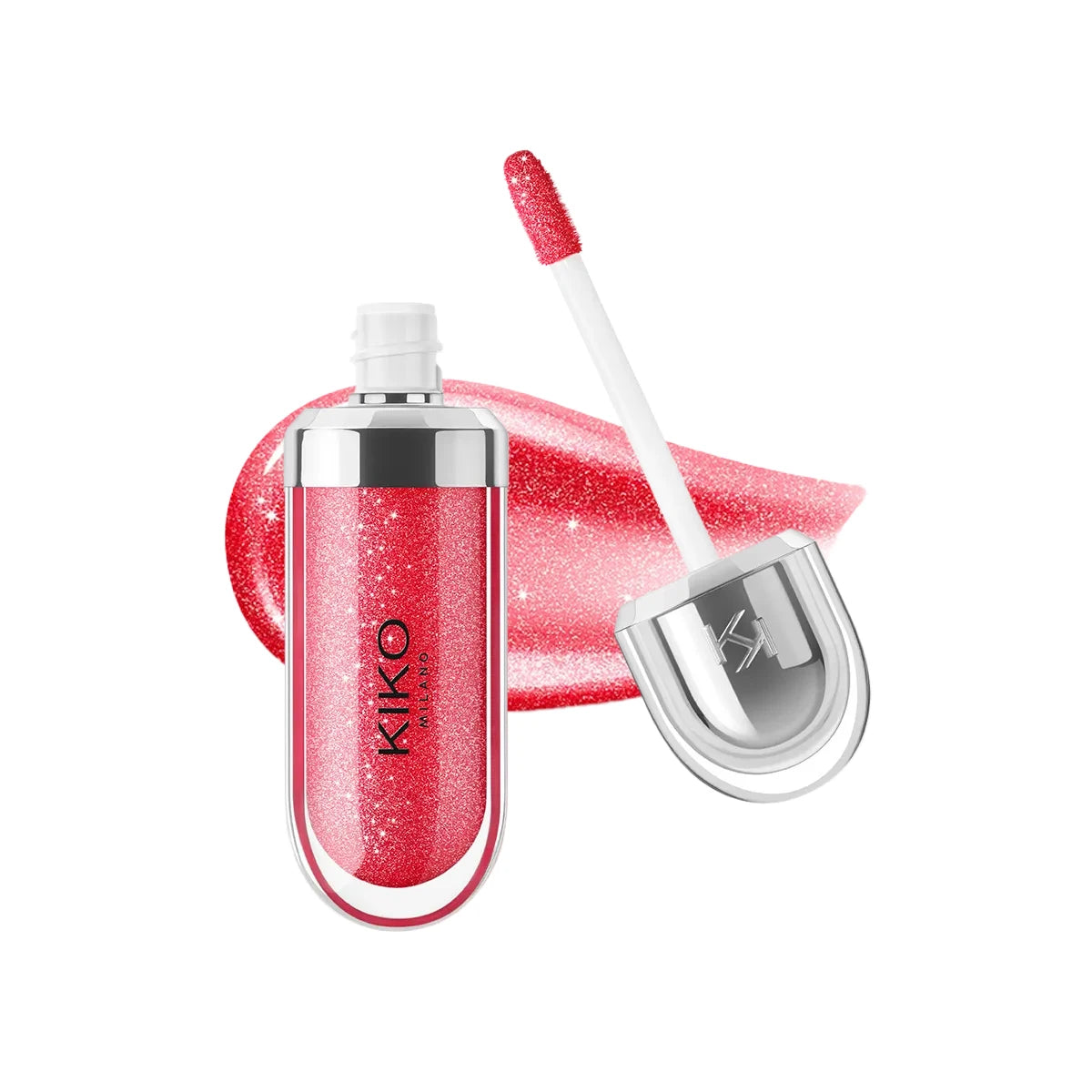 Kiko Original Gloss à lèvres effet miroir 3D, waterproof, longue tenue et anti-transfert, couleur douce couleur pâte de haricot, rouge brillant fin et charmant