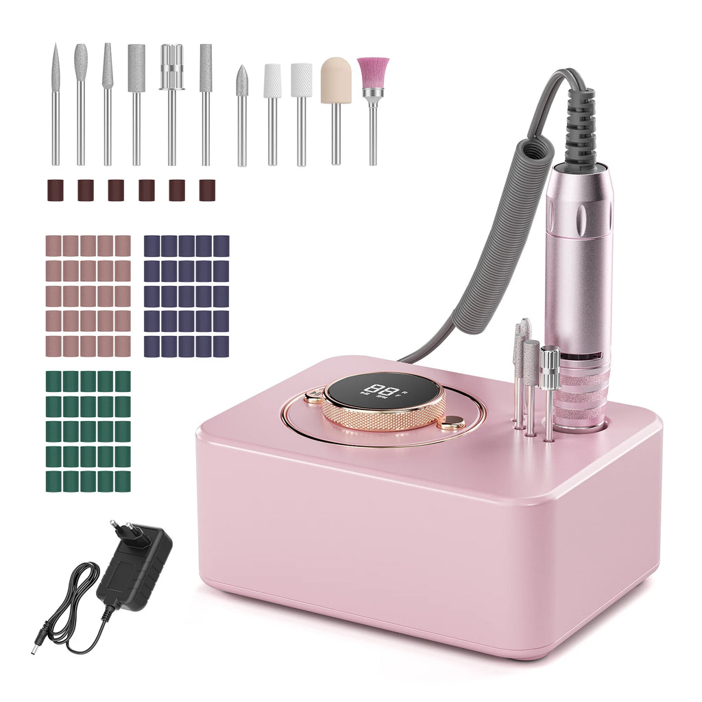 Perceuse à ongles électrique 35000 tr/min, Machine de manucure professionnelle avec moteur sans balais, ensemble de ponceuse à ongles, équipement de polissage pour Salon de manucure