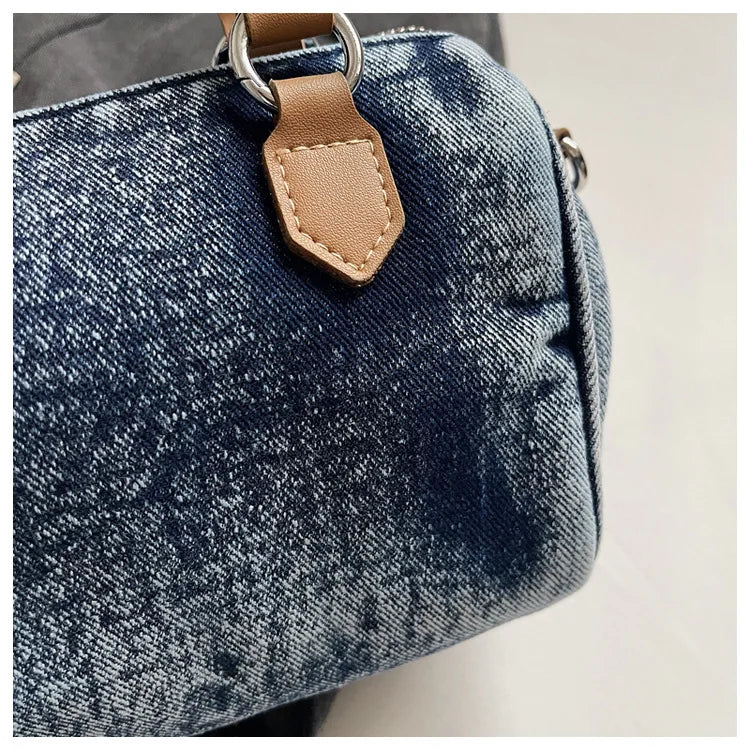 Sac bandoulière classique en jean délavé de haute qualité, sac à main décontracté à porter sous le bras, style coréen, sac de transport pour le quotidien
