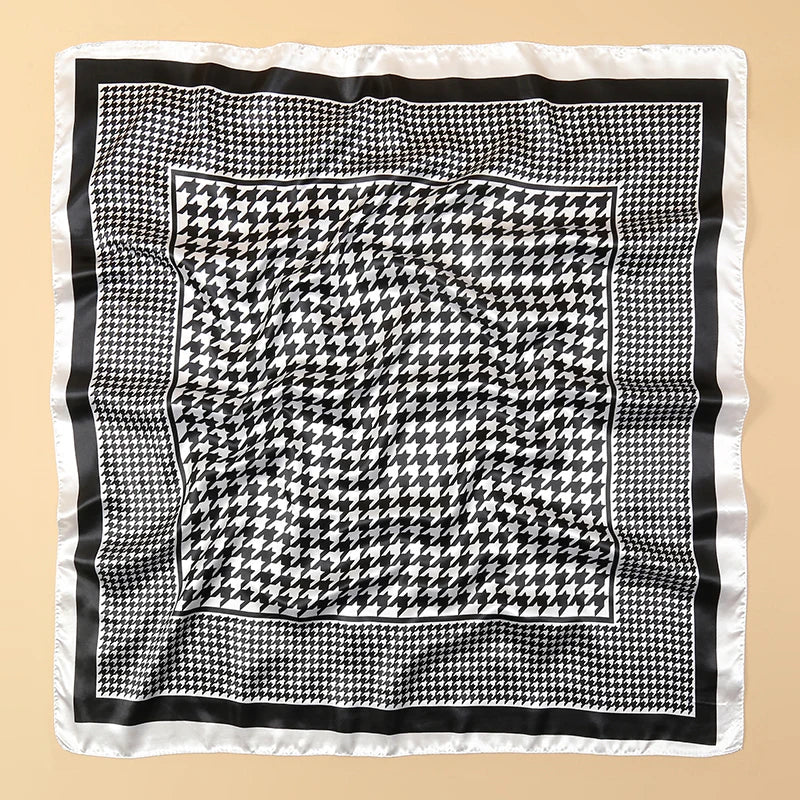 Foulard carré en soie pour femmes, nouveau Design de luxe, Style populaire, quatre saisons, protection solaire, foulard de plage, Hijab, 90x90CM