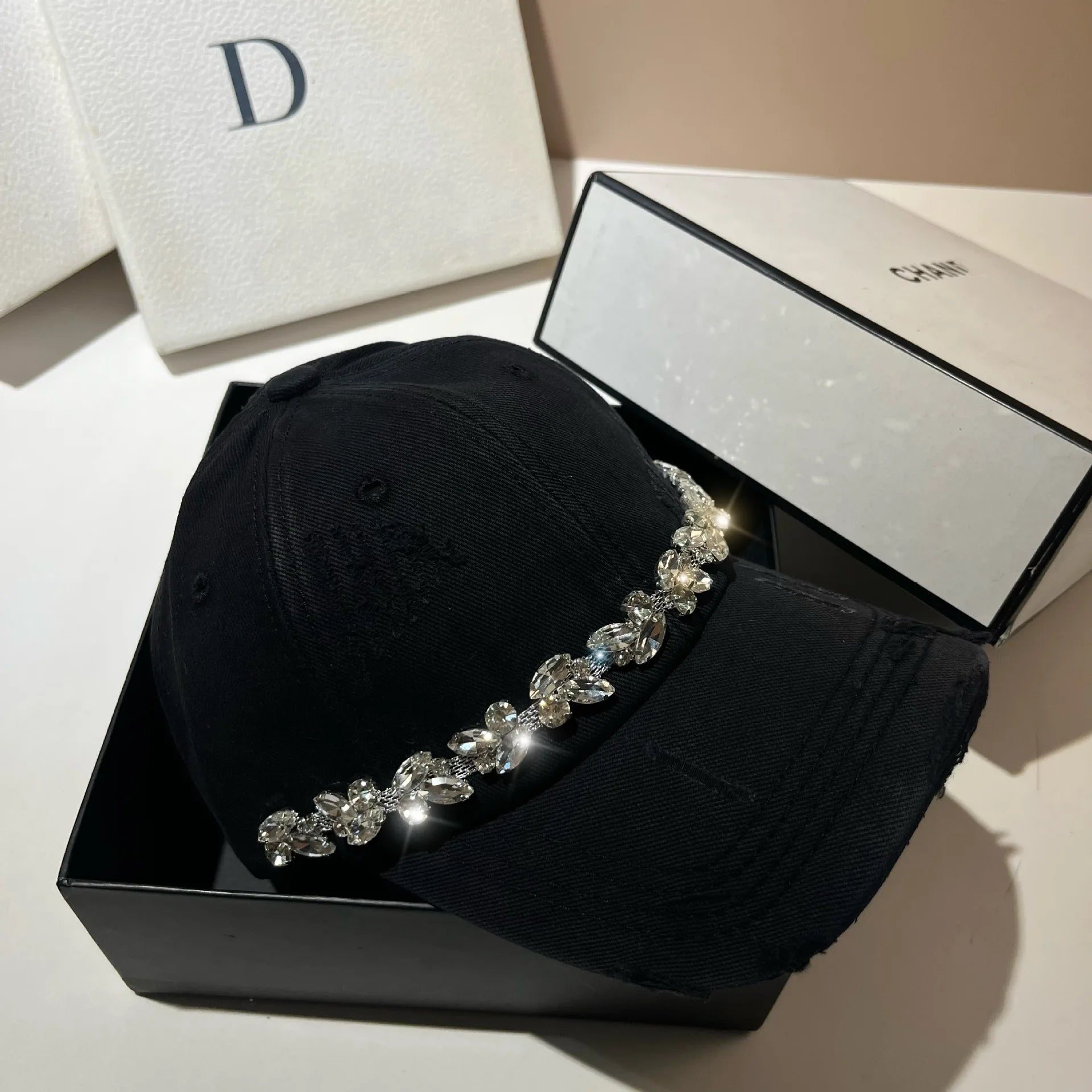 Chapeaux de Baseball en strass pour femmes, haute qualité, mode coréenne, extérieur, respirant, confortable, couleur unie, chapeaux de Protection solaire