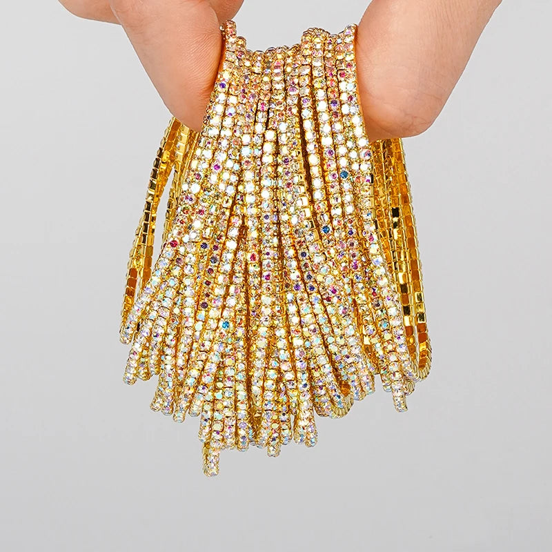Bracelet élastique en strass et cristal pour femmes, 5 pièces, extensible, empilable, classique, bijoux quotidiens pour femmes