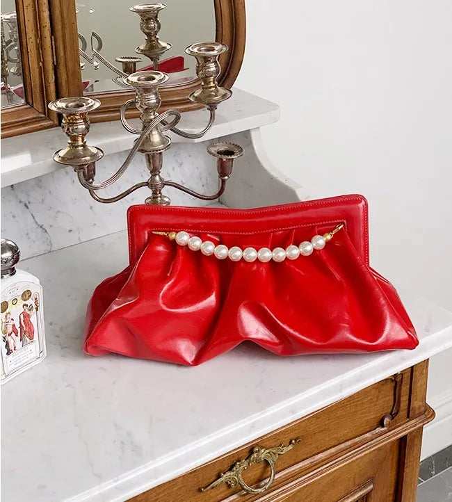 Pochette de Soirée Élégante pour Femme avec Chaîne de Perles, Sac à Main Python, Pochette de Banquet, Sacs à Main pour Dames