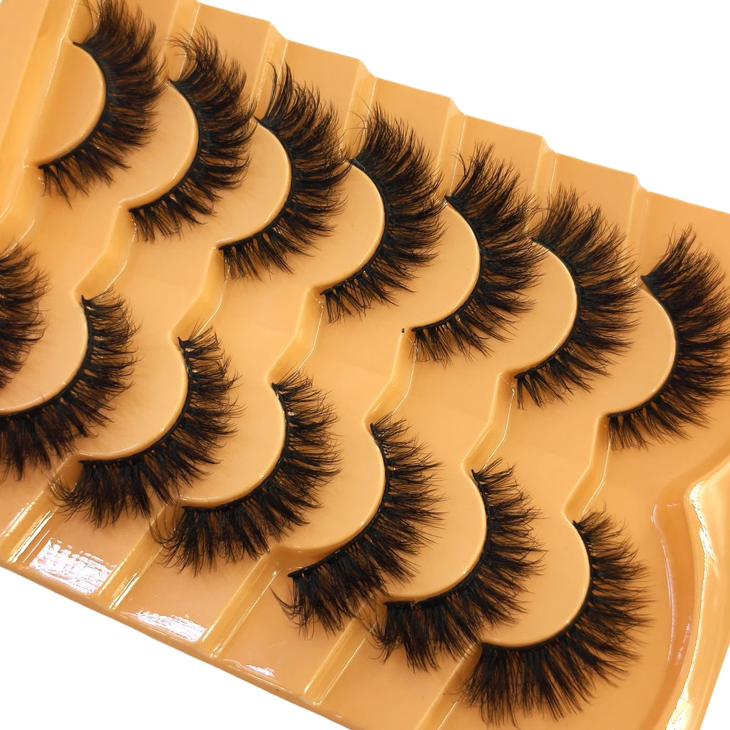Nouveau 7 paires de faux cils épais, simulation 3D en fourrure de vison, faux cils dramatiques, vente en gros, fabrication de faux cils pleine ligne