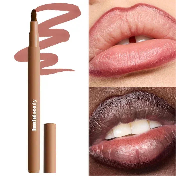 Crayon à lèvres HudaBeauty velours marron, couleur chair, mat, imperméable, tasse antiadhésive, rouge cerise, stylo de Contour des lèvres, maquillage pour femmes