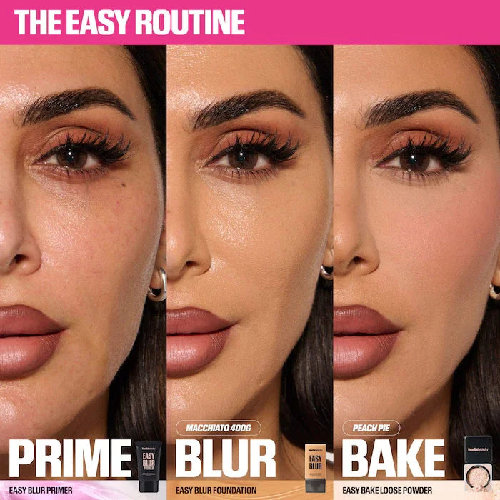 Poudre Libre Éclaircissante HudaBeauty et Correctrice 2 Couleurs Easy Bake – Duo Longue Tenue, Contrôle du Sébum, Maquillage Naturel et Imperméable pour le Visage