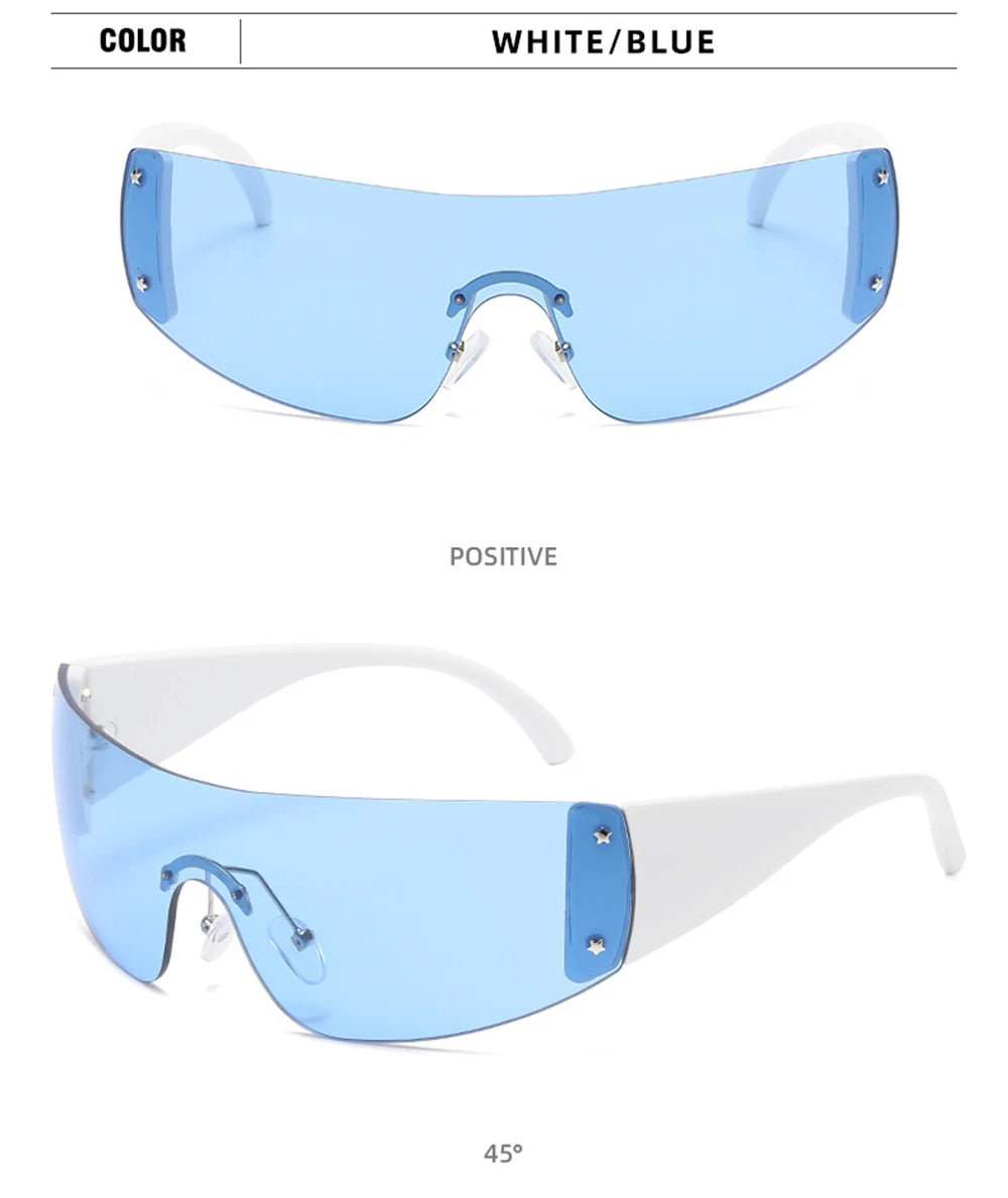 Lunettes de soleil Hip Hop irrégulières uniques pour femmes nouvelle marque rayure jambe Arc Cool lunettes de soleil hommes Vintage gothique nuances lunettes