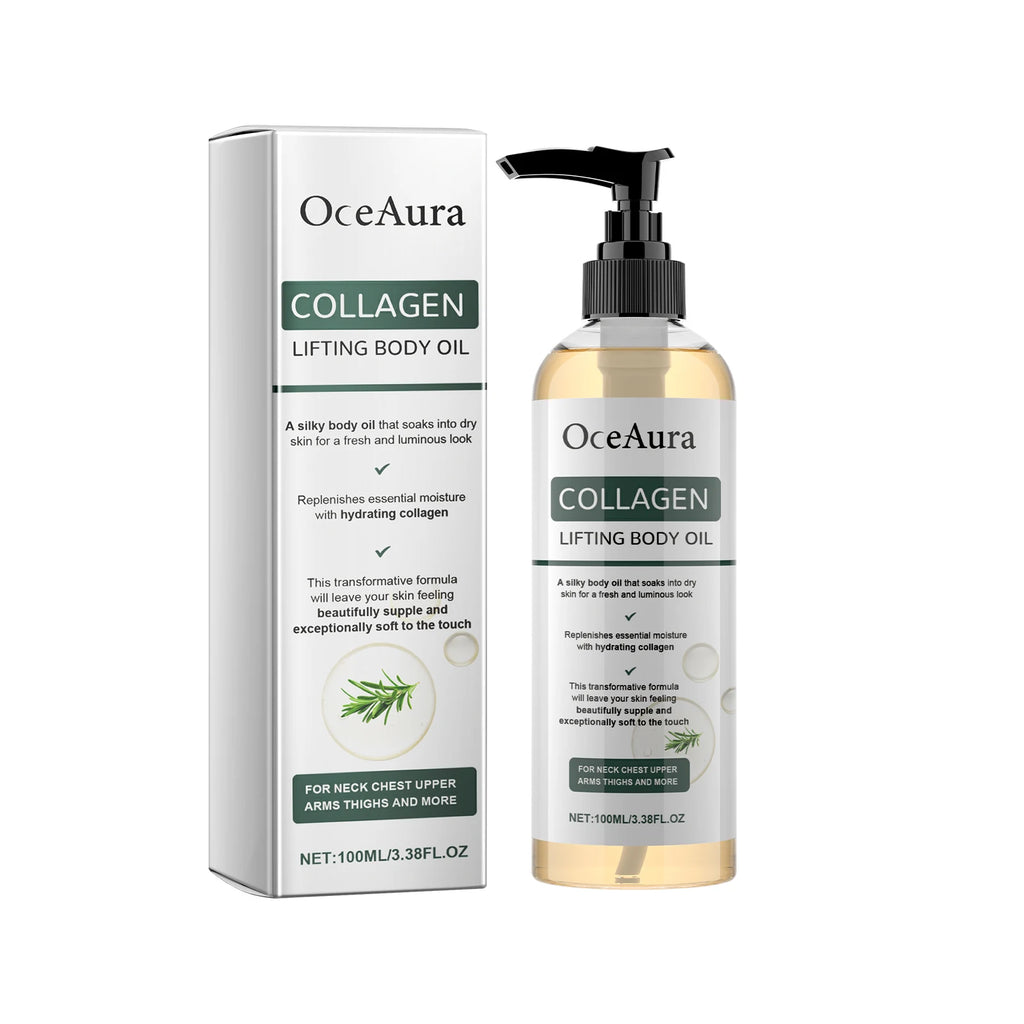 Huile corporelle raffermissante au collagène, hydratation en profondeur, raffermissante pour bras, ventre et extrait de graisse, huile essentielle de Massage pour la peau du corps entier, 100ml