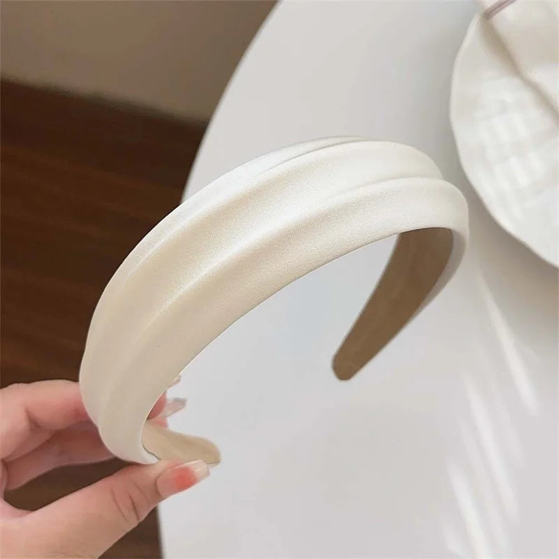 Serre-têtes élégants pour femmes à crête haute, larges, en tissu satiné, accessoires de mode pour cheveux, pour le quotidien et les fêtes