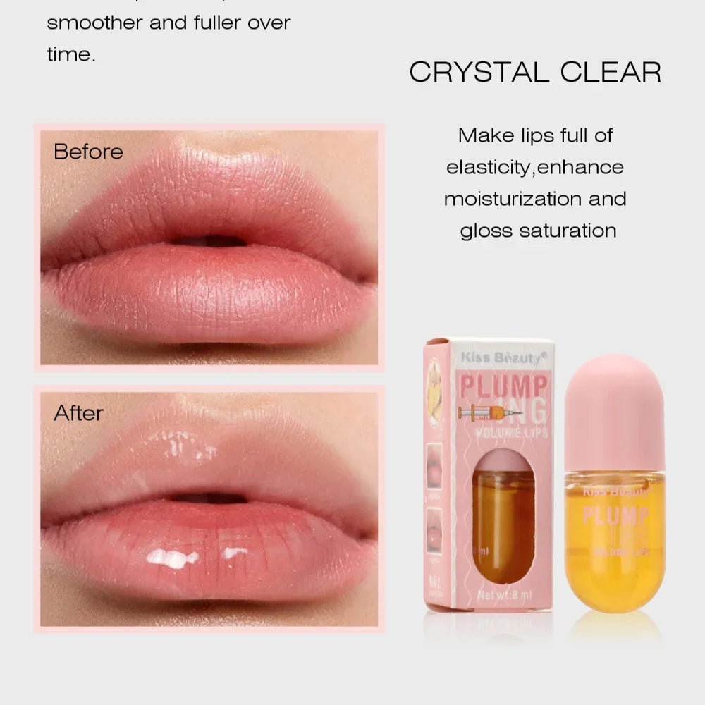 Huile repulpante longue durée pour les lèvres, rehausseur de Volume instantané, sérum au collagène, brillant à lèvres, cosmétique Sexy, augmente le Volume