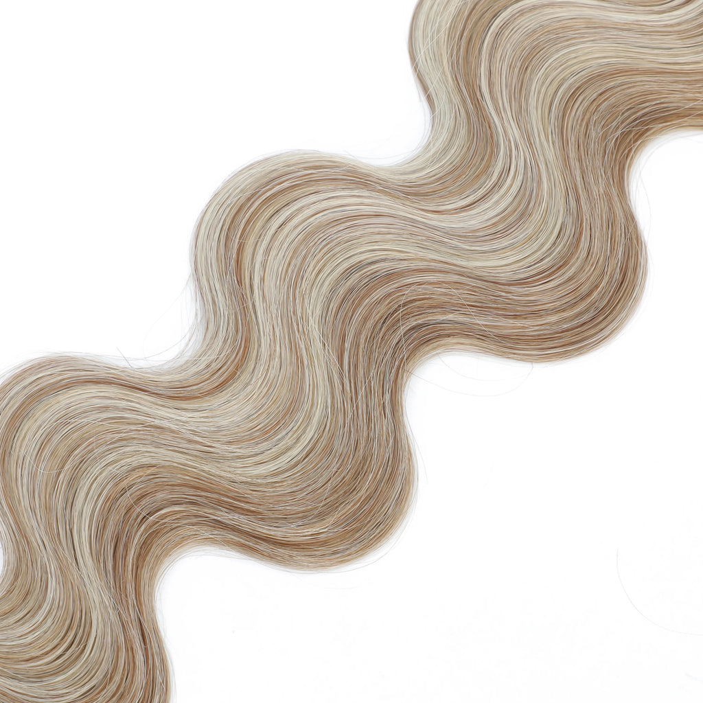 Mèches synthétiques Body Wave colorées 613, Extensions capillaires naturelles blondes Piano, queue de cheval épaisse ombrée, tissage de cheveux amples et profonds