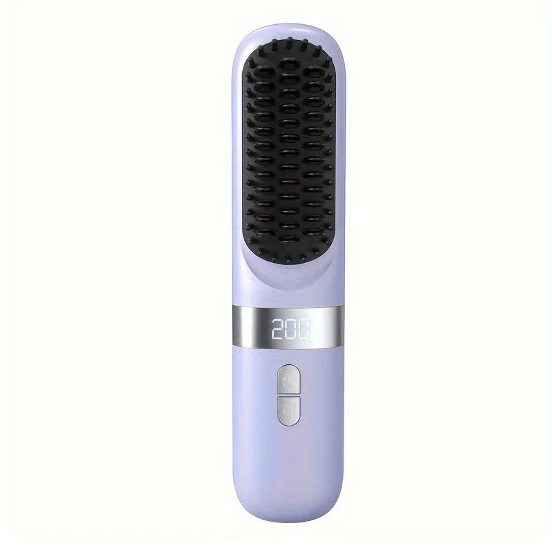 ouveau peigne chauffant électrique multifonction sans fil 2025, lisseur pour cheveux avec technologie à ions négatifs, brosse lissante anti-brûlure pour un coiffage rapide et efficace.