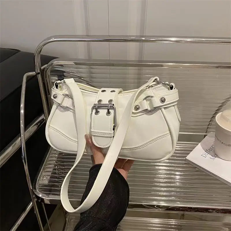 Sacs pour femmes 2025 – nouveau modèle tendance et polyvalent, sac rétro “hot girl” sous le bras, sac niche texturé en forme de croissant, sac à bandoulière simple ou porté en crossbody