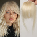 100% cheveux humains frange Clips dans Air frange frange postiche pour femmes platine blond Remy cheveux humains frange Extension de cheveux 4.5 pouces