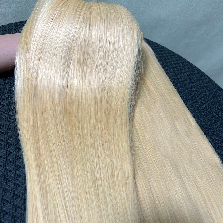 # 613 paquets de cheveux humains droits colorés blond 1/2/3/4 pièces Double trame 100% Extensions de tissage de cheveux humains vierges crus vietnamiens