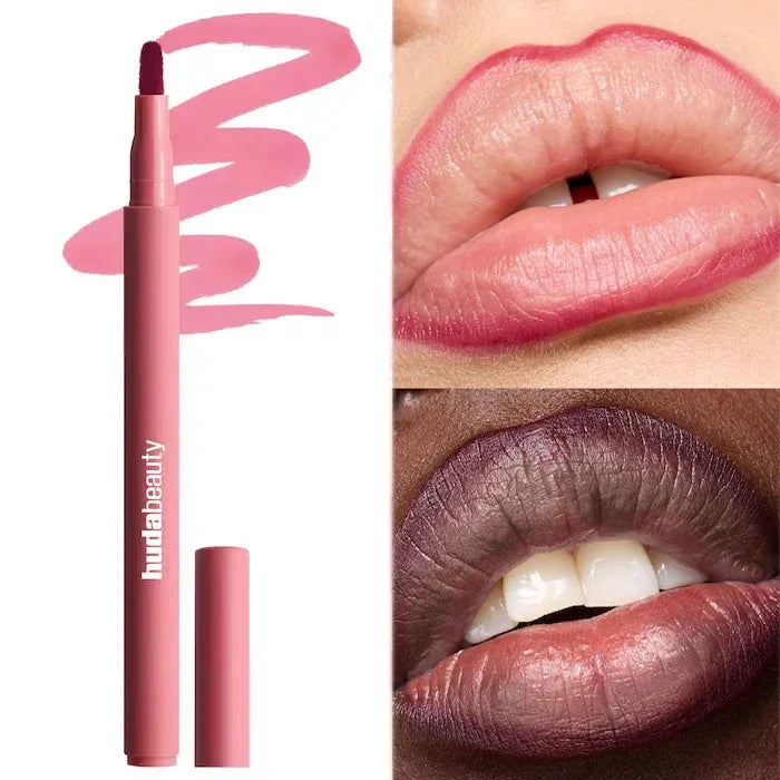 Crayon à lèvres HudaBeauty velours marron, couleur chair, mat, imperméable, tasse antiadhésive, rouge cerise, stylo de Contour des lèvres, maquillage pour femmes