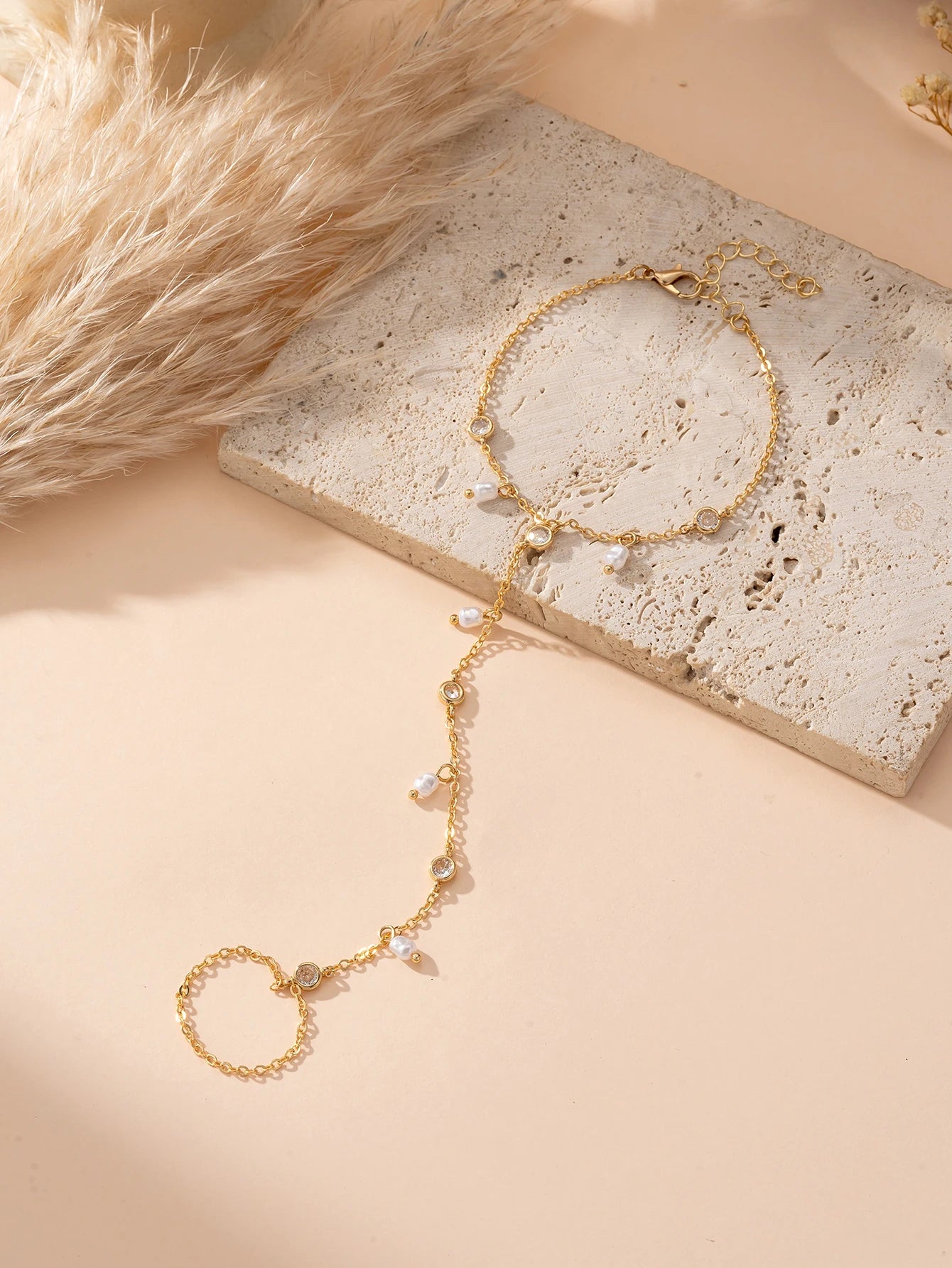 Mini bracelet à breloques en imitation de perles pour femmes, élégant, lié au doigt, minimaliste, cadeau de fête, bijoux