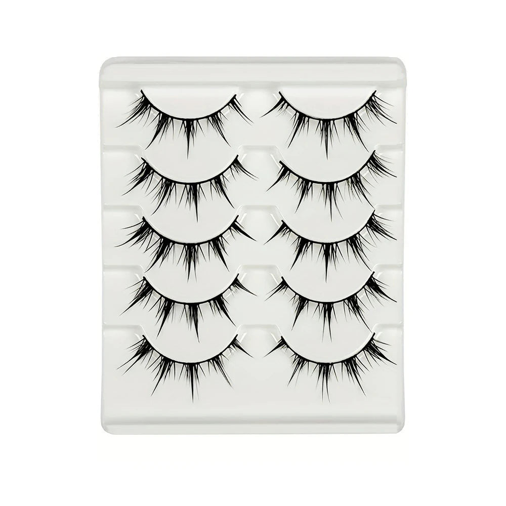 Faux cils d'inspiration d'anime, 5 paires de faux cils d'oeil de dessin animé, aspect dramatique, style démon, volumateur et allongement