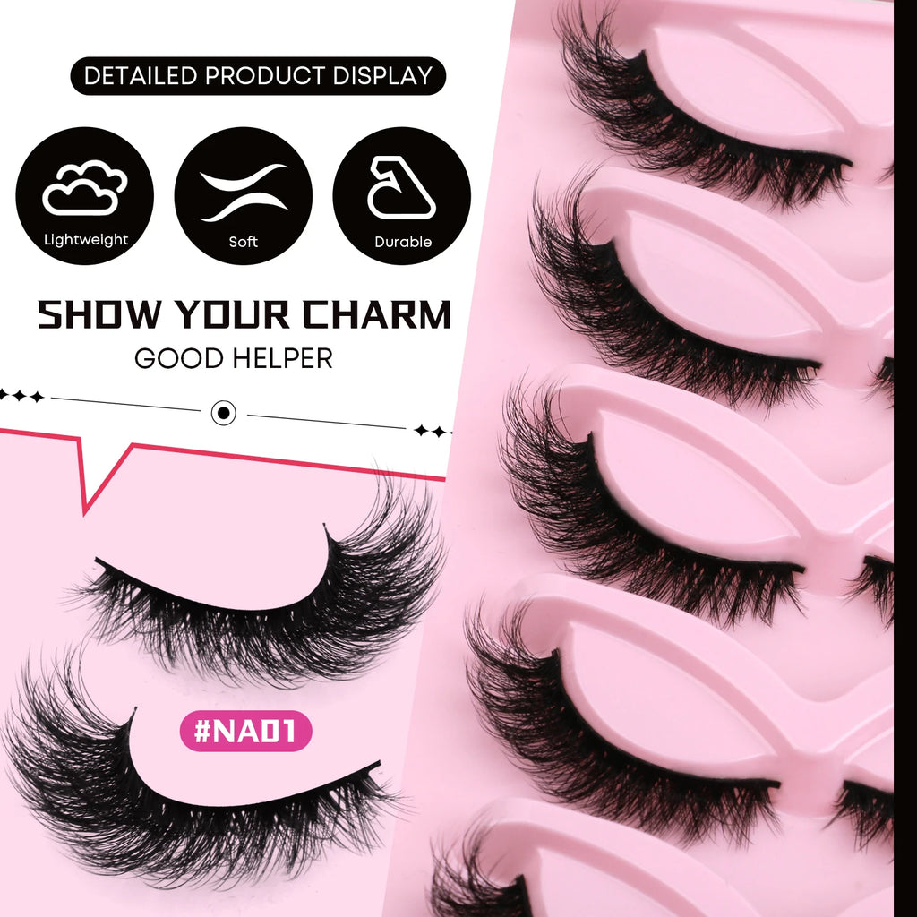 Veltrinay cils oeil de chat Faux cils naturels extrémité ailée oeil cils allongés Faux cils de vison Faux cils maquillage