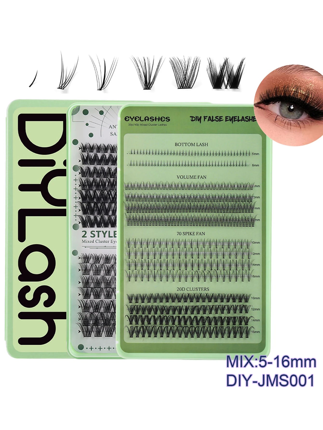 Extensions de cils individuelles, 600 pièces, épaisses et moelleuses, 30D/100D, longueur mixte, bricolage, pour une Application et un retrait faciles