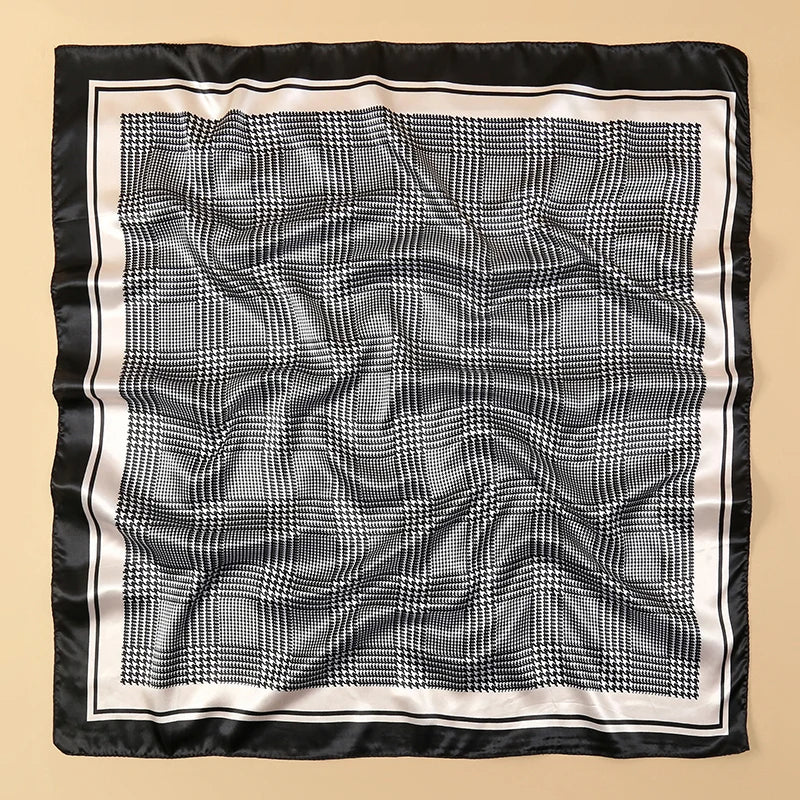 Foulard carré en soie pour femmes, nouveau Design de luxe, Style populaire, quatre saisons, protection solaire, foulard de plage, Hijab, 90x90CM