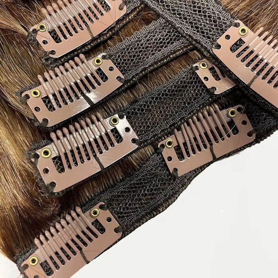 120G 8 pièces/ensembles pince dans les Extensions de cheveux cheveux humains 10 à 26 pouces brésilien Remy cheveux raides naturel noir 4 613 couleur pour les femmes