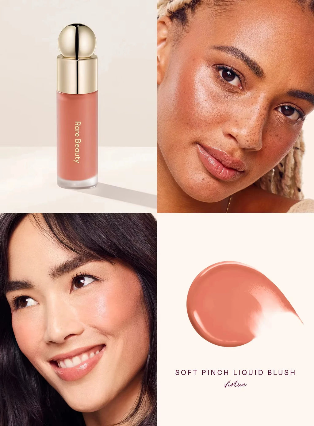 Rare beauté doux pincement liquide Blush soyeux et glisse sur lisse longue durée dodu pincement-parfait affleurant sans couture mat rosé maquillage