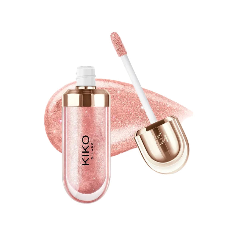 Kiko Original Gloss à lèvres effet miroir 3D, waterproof, longue tenue et anti-transfert, couleur douce couleur pâte de haricot, rouge brillant fin et charmant