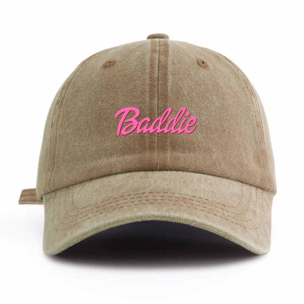 Casquette de Baseball délavée imprimée Baddie pour adultes, Style rétro minimaliste, décontracté, parfait comme cadeau, 1 pièce
