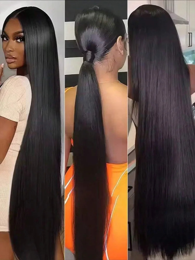 Tissages cheveux humains brésiliens lisses – mèches brutes (bundles), extensions pour femme, 42 pouces, texture droite (bone straight)