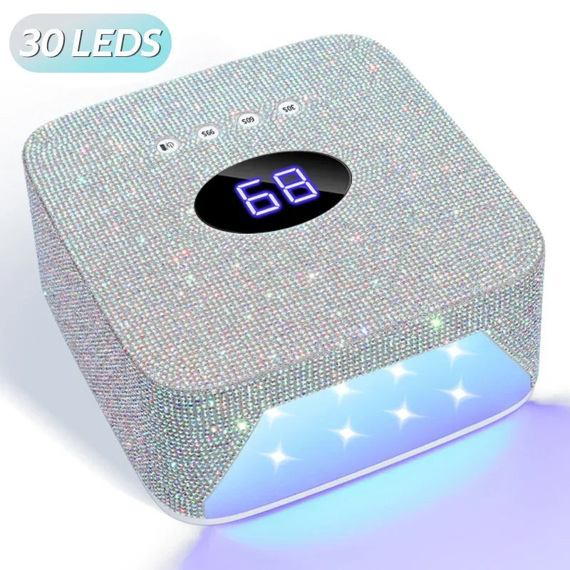 Lampe UV à ongles sans fil rechargeable, 30 LED, sèche-ongles avec 5 réglages de minuterie, cabine UV pour manucure, lumière de salon pour ongles, outils de salon de manucure.