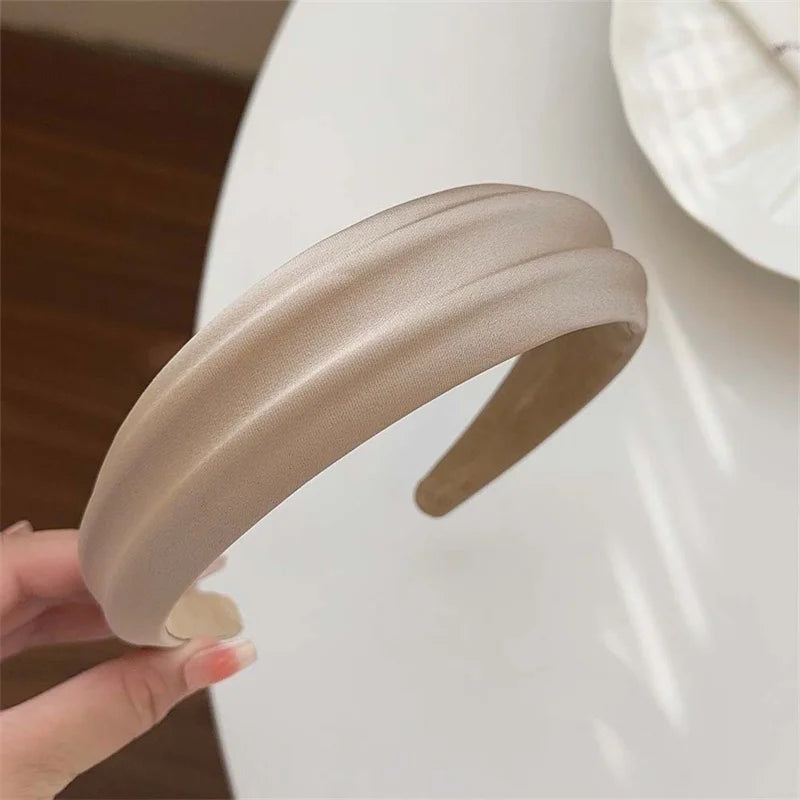 Serre-têtes élégants pour femmes à crête haute, larges, en tissu satiné, accessoires de mode pour cheveux, pour le quotidien et les fêtes