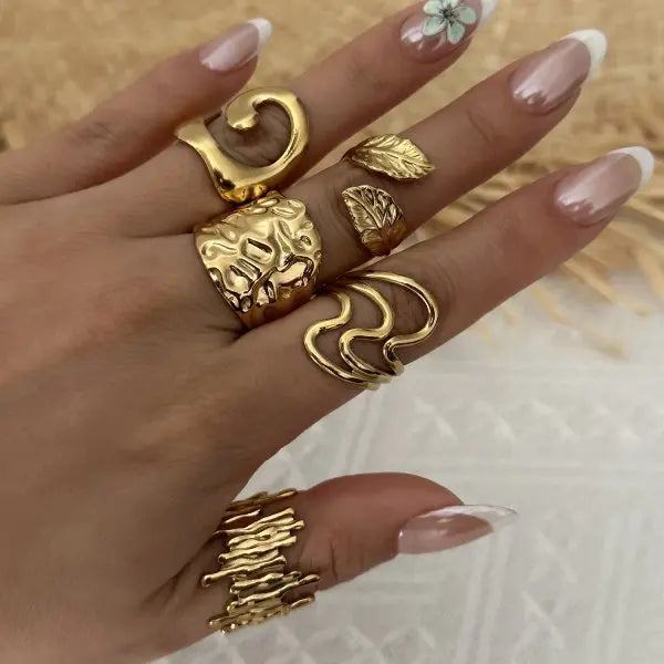Lot de 8 bagues vintage roses en métal avec fleurs pour femme, style punk élégant, perles baroques, bagues de phalange, bijoux pour soirée et usage quotidien