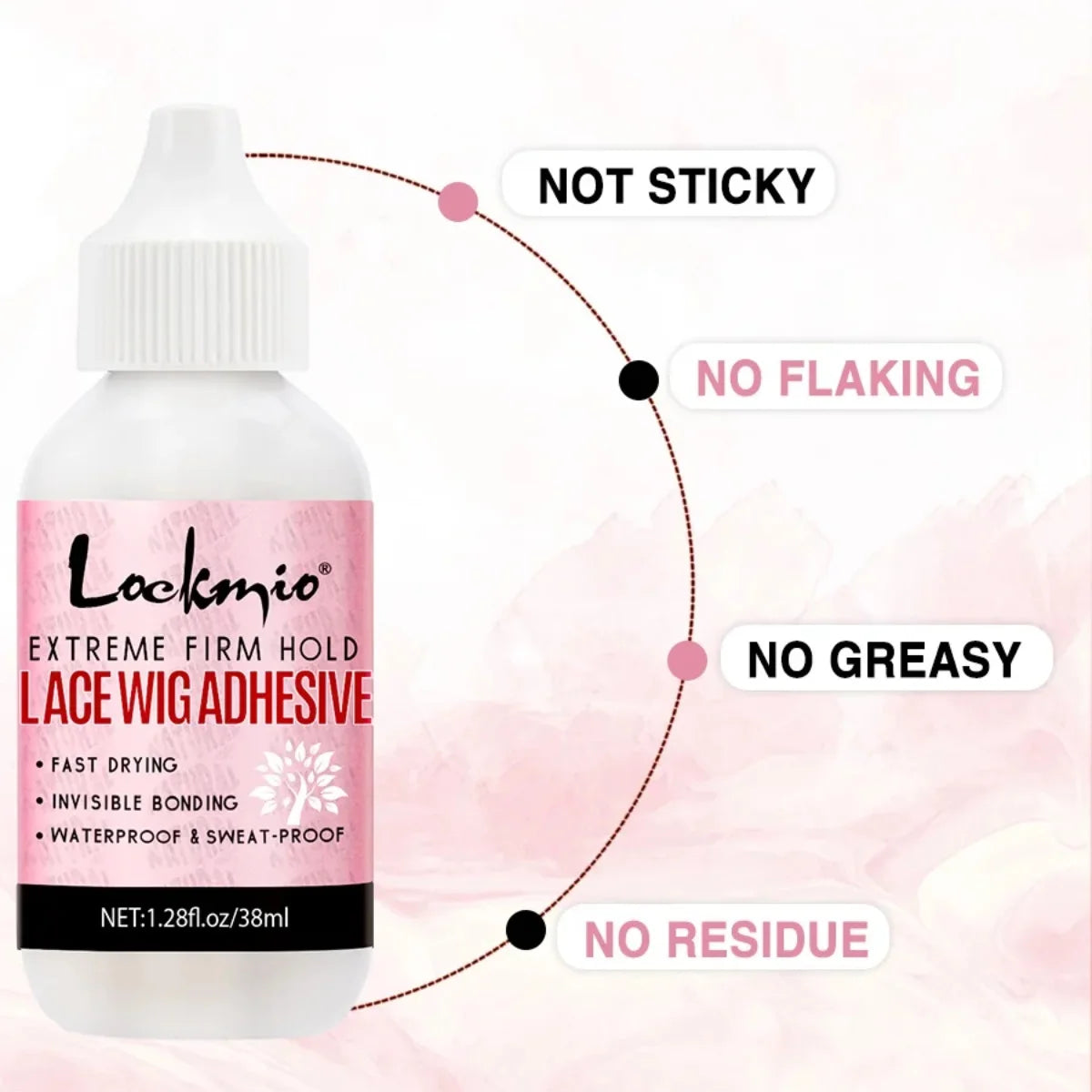 LOCKMIO Spray Fixateur de Dentelle, Dissolvant de Colle pour Perruques, Cire Coiffante Lissante et Gel de Contrôle des Bords pour Kit d'Installation de Perruques de Cosplay