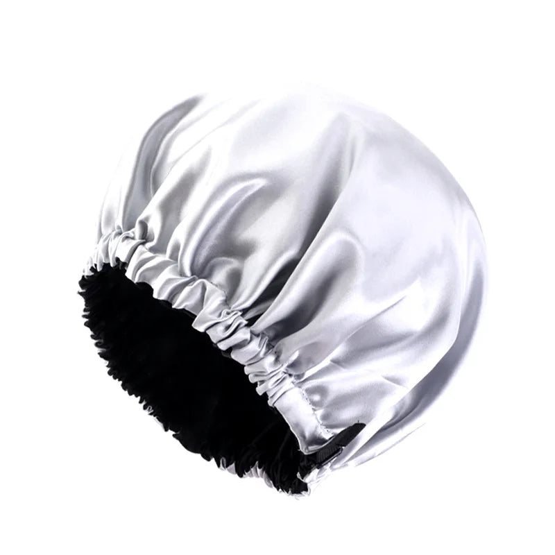 Bonnet en Satin pour dormir, Bonnet en soie réglable pour cheveux bouclés, Double couche, grand bonnet de sommeil doublé en Satin pour femmes