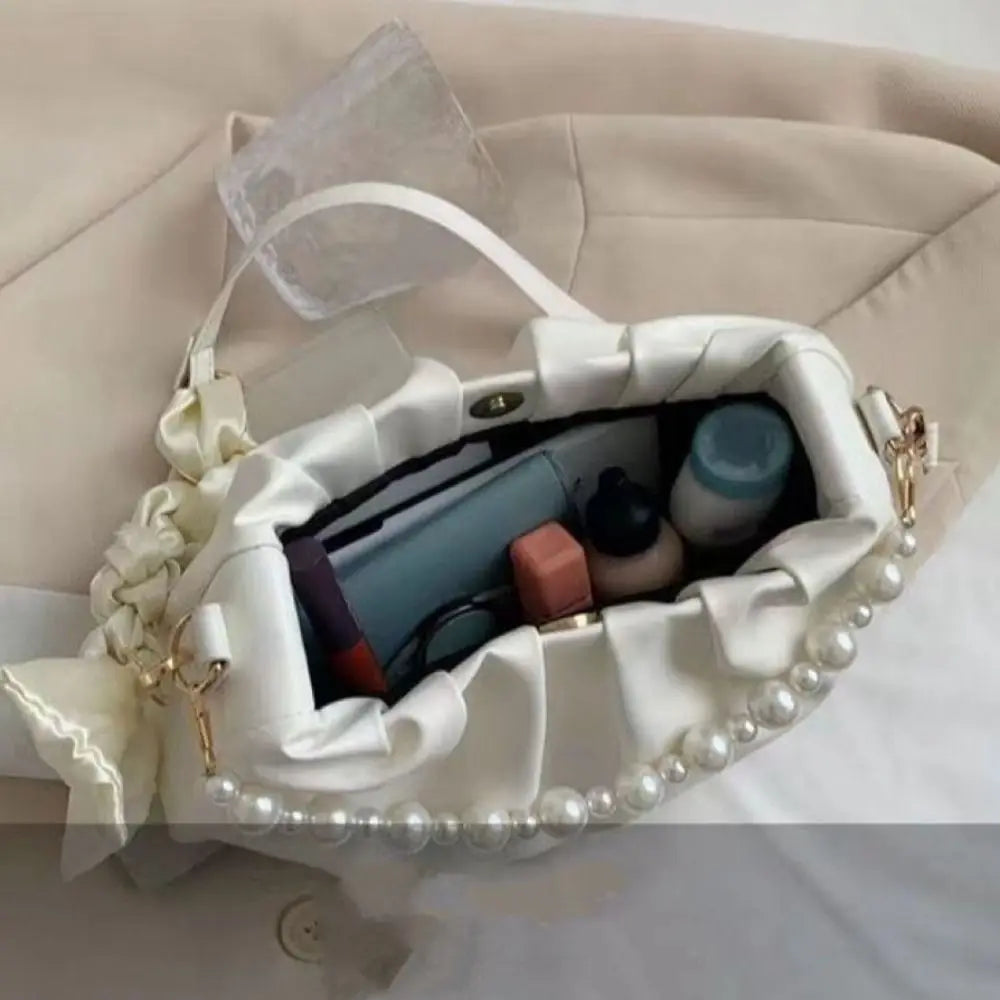 Sac à bandoulière nuage coréen Portable, petit sac à bandoulière de luxe en cuir PU, sac à bandoulière de luxe en perles douces
