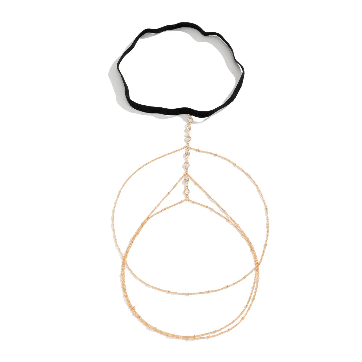 Chaîne de cuisse élastique bohème avec cristaux pour femmes, été, plage, sexy, à pampilles, multi-couches, ajustable, bijou de corps pour décorer une tenue.