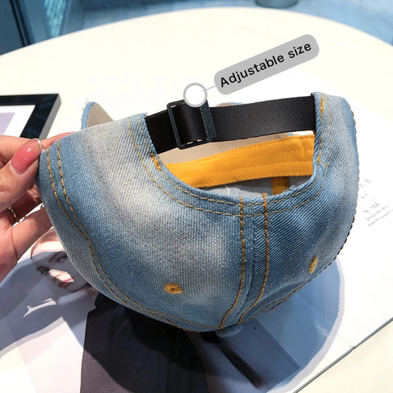 Casquette de Baseball en Denim pour femmes, Punk brillant, strass, Hip Hop, étoile, Snapback, chapeau à visière, Y2K, fille coréenne, papa, camionneur, protection solaire