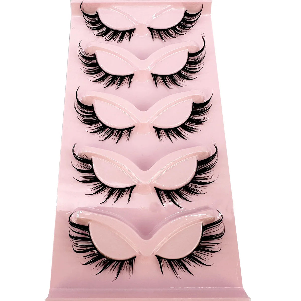 Nouveau cils oeil de chat cils de vison 3D Curl ailé naturel réaliste extrémité en désordre oeil allongé épais faux cils doux faux cils