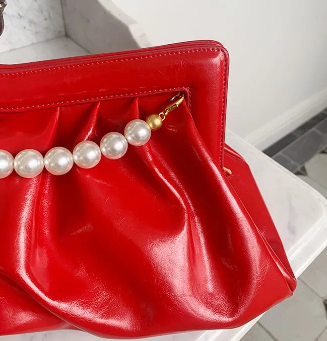 Pochette de Soirée Élégante pour Femme avec Chaîne de Perles, Sac à Main Python, Pochette de Banquet, Sacs à Main pour Dames