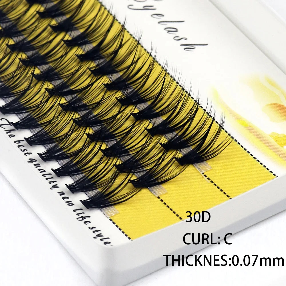 Extensions de cils en vison 20D/30D, 1 boîte/60 bouquets, extensions de cils naturels 3D russes, grappes de cils individuels, outils de maquillage, cils, cilia