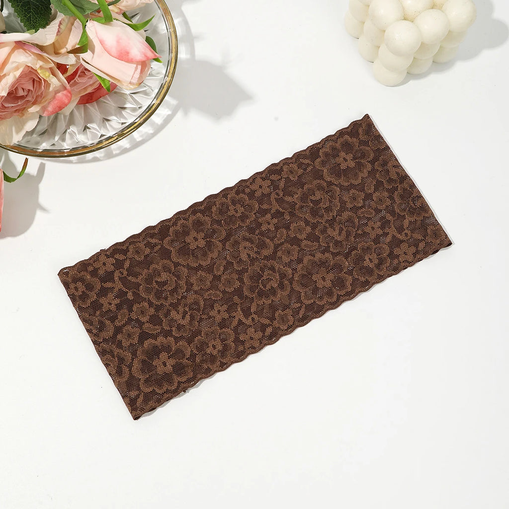 AWAYTR – bandeaux élastiques en dentelle de couleur unie, large nœud en tissu, accessoires pour cheveux pour femmes, couvre-chef de fête