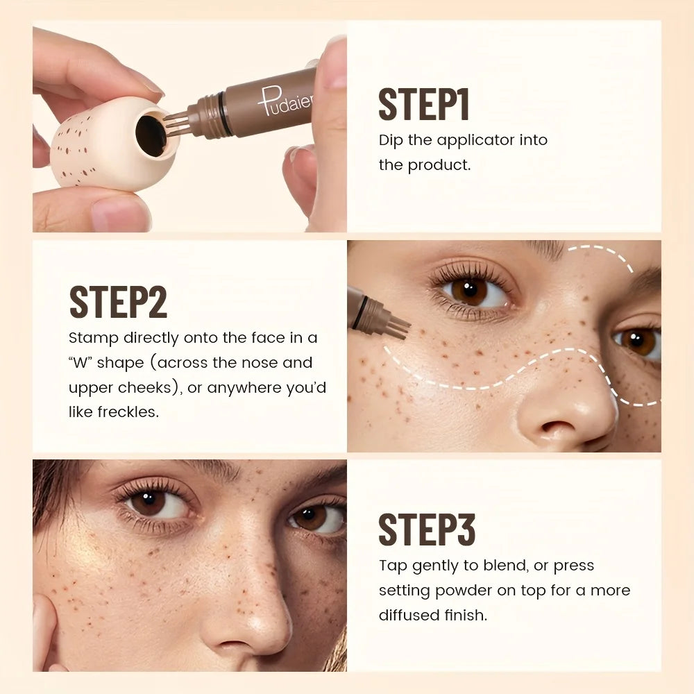 Stylo de maquillage tampon de taches de rousseur imperméable, taches de rousseur à points d'aspect naturel, longue durée, résistant à la sueur, adapté aux débutants