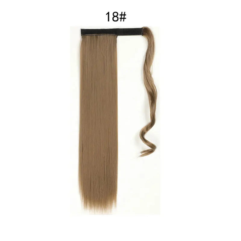 Extensions de Queue de Cheval Synthétiques pour Femme et Fille, Postiche Rond et Long