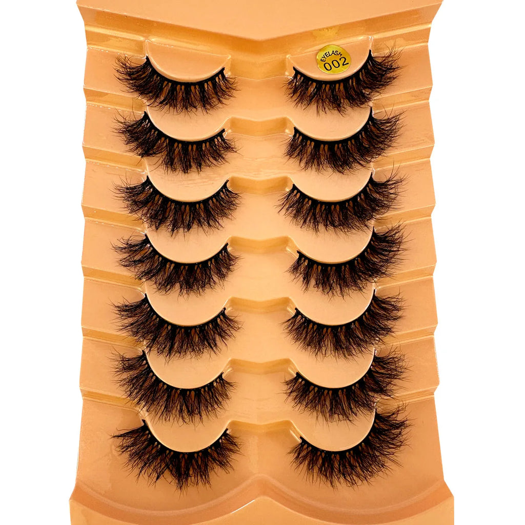 Nouveau 7 paires de faux cils épais, simulation 3D en fourrure de vison, faux cils dramatiques, vente en gros, fabrication de faux cils pleine ligne
