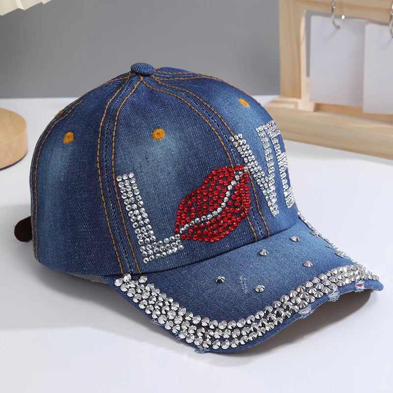 Casquette de Baseball réglable et respirante en strass pour femmes, casquette de sport décontractée à paillettes, chapeau en strass