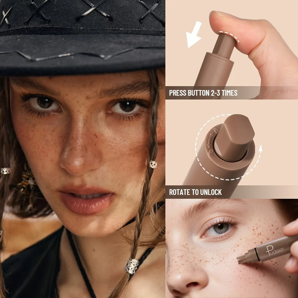 Stylo de maquillage tampon de taches de rousseur imperméable, taches de rousseur à points d'aspect naturel, longue durée, résistant à la sueur, adapté aux débutants
