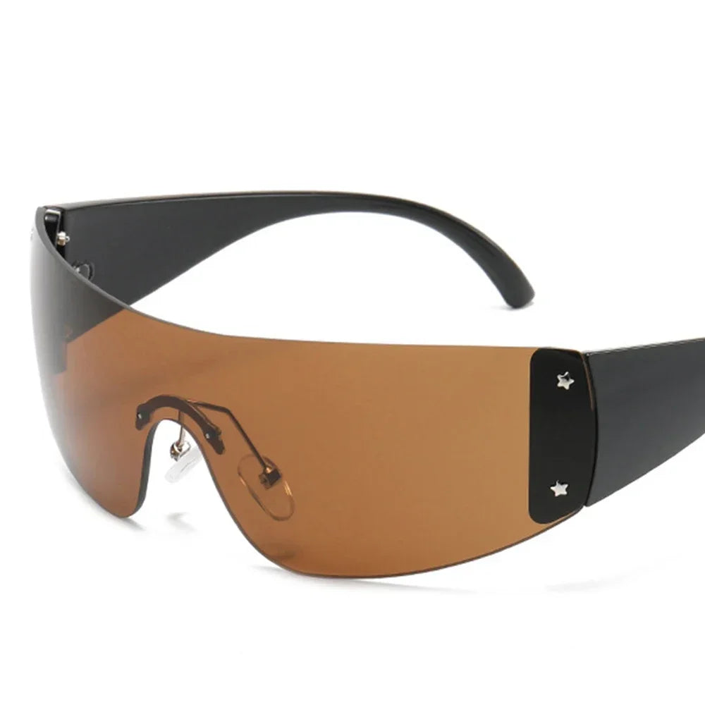 Lunettes de soleil Hip Hop irrégulières uniques pour femmes nouvelle marque rayure jambe Arc Cool lunettes de soleil hommes Vintage gothique nuances lunettes